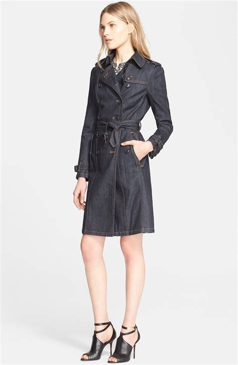 burberry brit denim trench|authentic burberry trench coats.